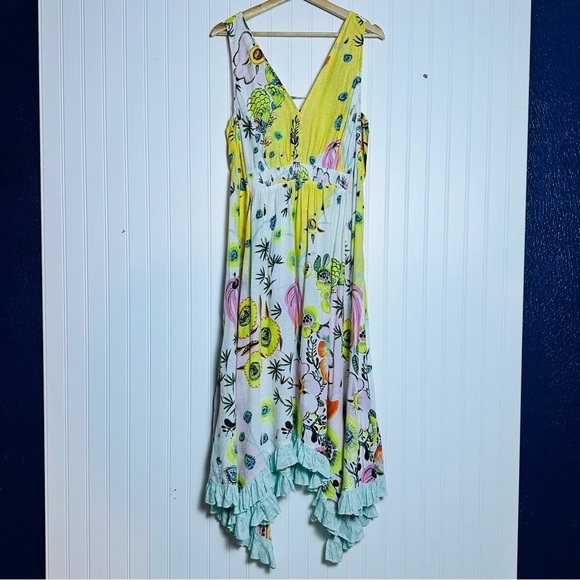 Anthropologie Margaux Sleep Dress  Large NWT Floral adjustable Ruffle V Neck - Picture 7 of 15